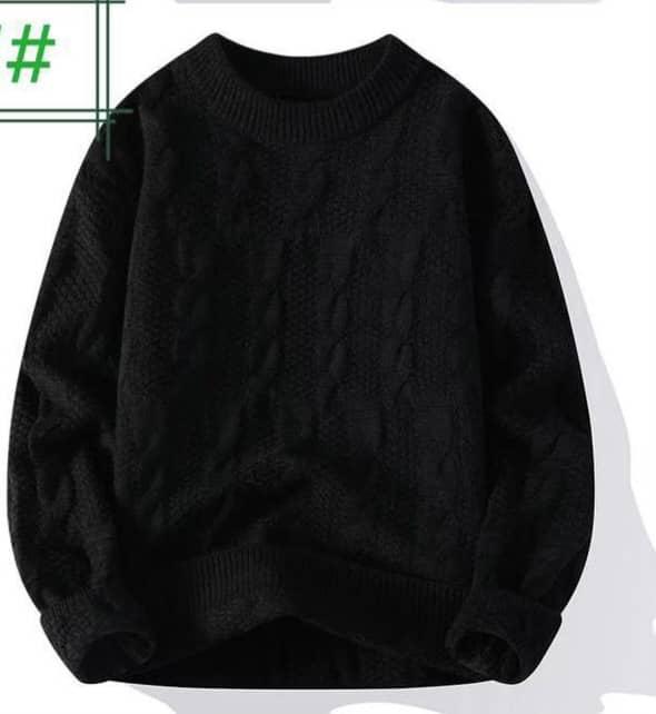 Winter Pullover Slim Fit Round Neck Sweater Long Sleeve Simple Sweater