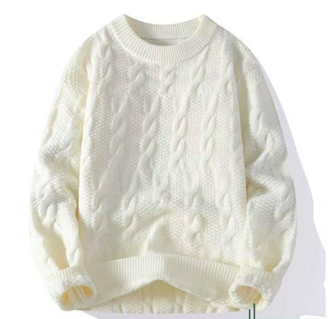 Winter Pullover Slim Fit Round Neck Sweater Long Sleeve Simple Sweater