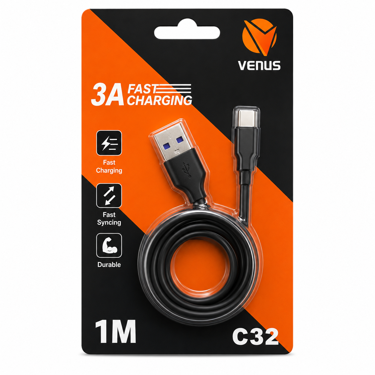 Venus 3A Fast Micro USB Cable (1M) – USB Charge Cable