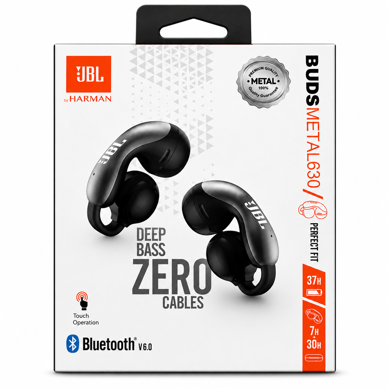 JBL Harman Buds Metal 630 Wireless Bluetooth Earbuds – Deep Bass, Touch Control, 37H Battery